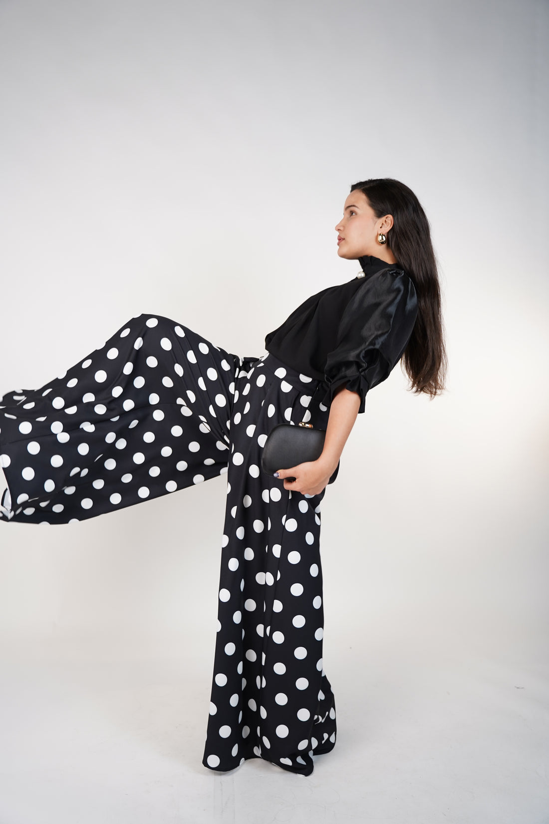 Ruby Polka Dot Palazzo Pants – Statement Volume with Retro Charm