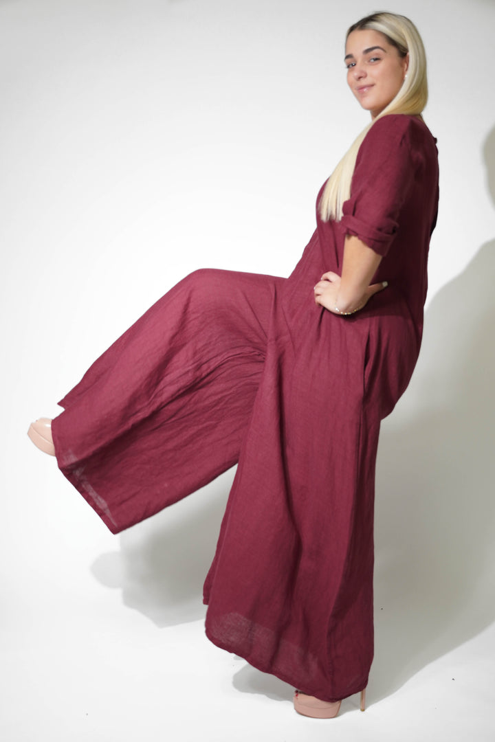 Alina Linen Jumpsuits - Carema Boutique