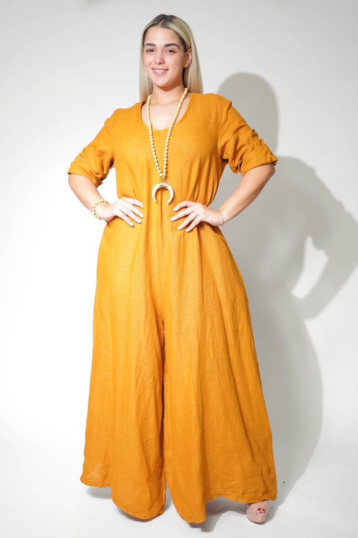 Alina Linen Jumpsuits - Carema Boutique