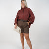 Liven Oversized Striped Button Down – Earth-Tone Flow with Retro Vibes