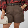 Zeyla Belted Bermudas – Tailored High-Waist Shorts for Effortless Power Looks
