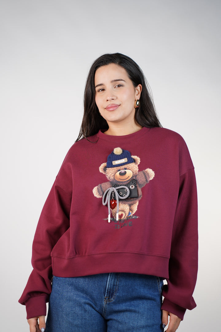 HoneyBear Heart Sweater – Sweet Cozy 3D Bear Graphic