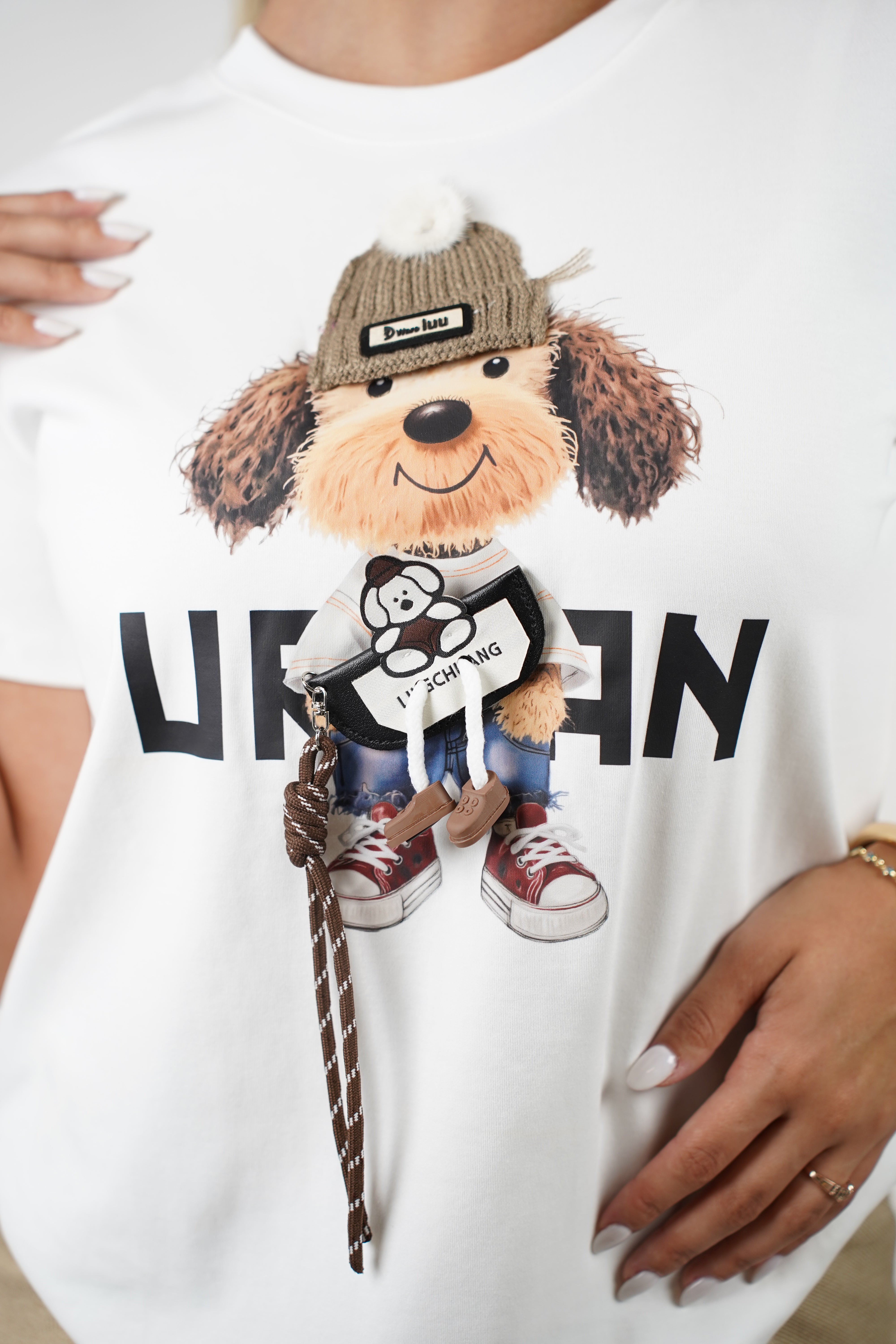 Maven Bear Graphic Top – Playful Urban Tee with 3D Teddy Style