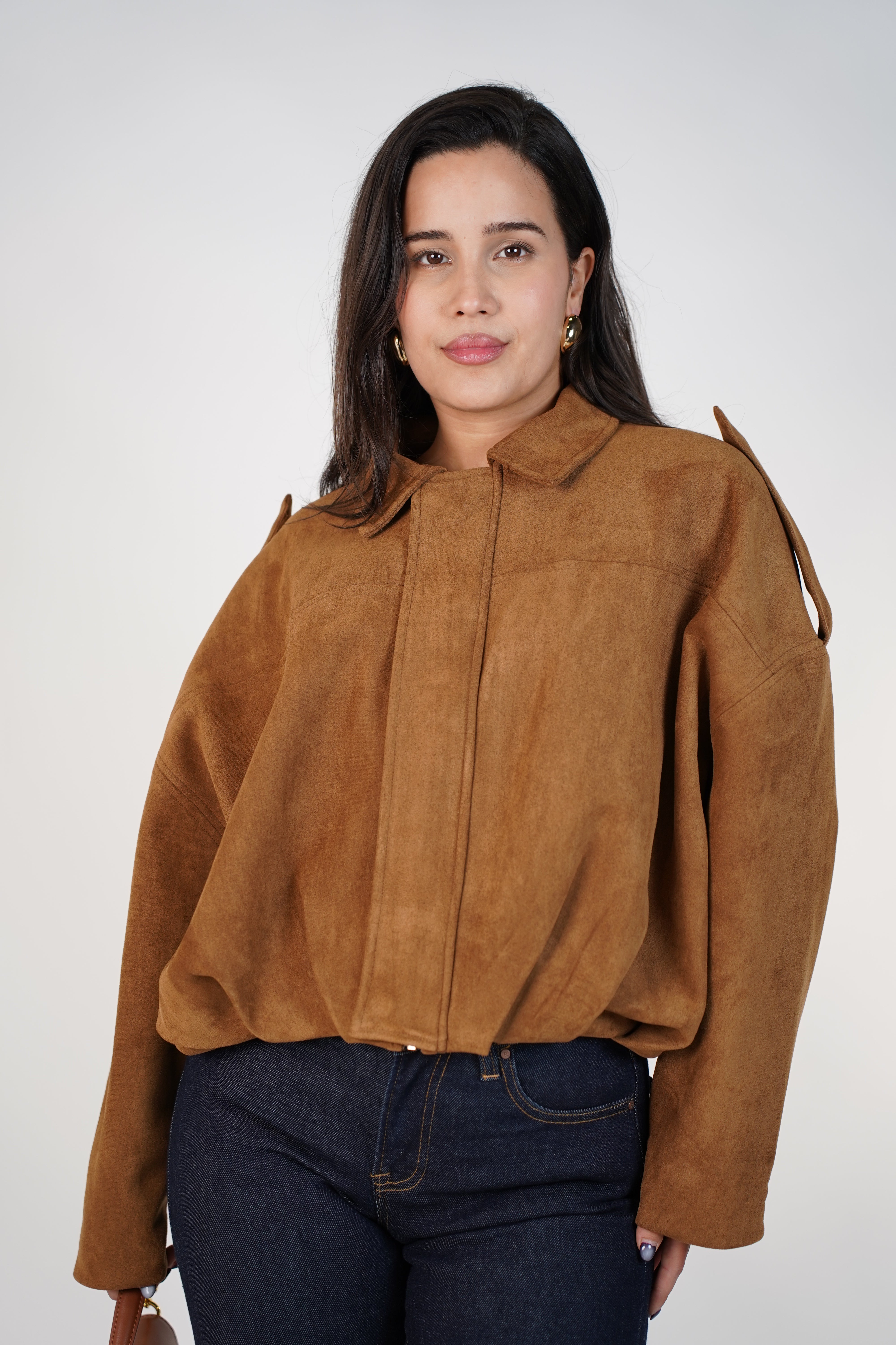 Yavine Suede Jacket – Luxe Soft Oversized Suede Layer