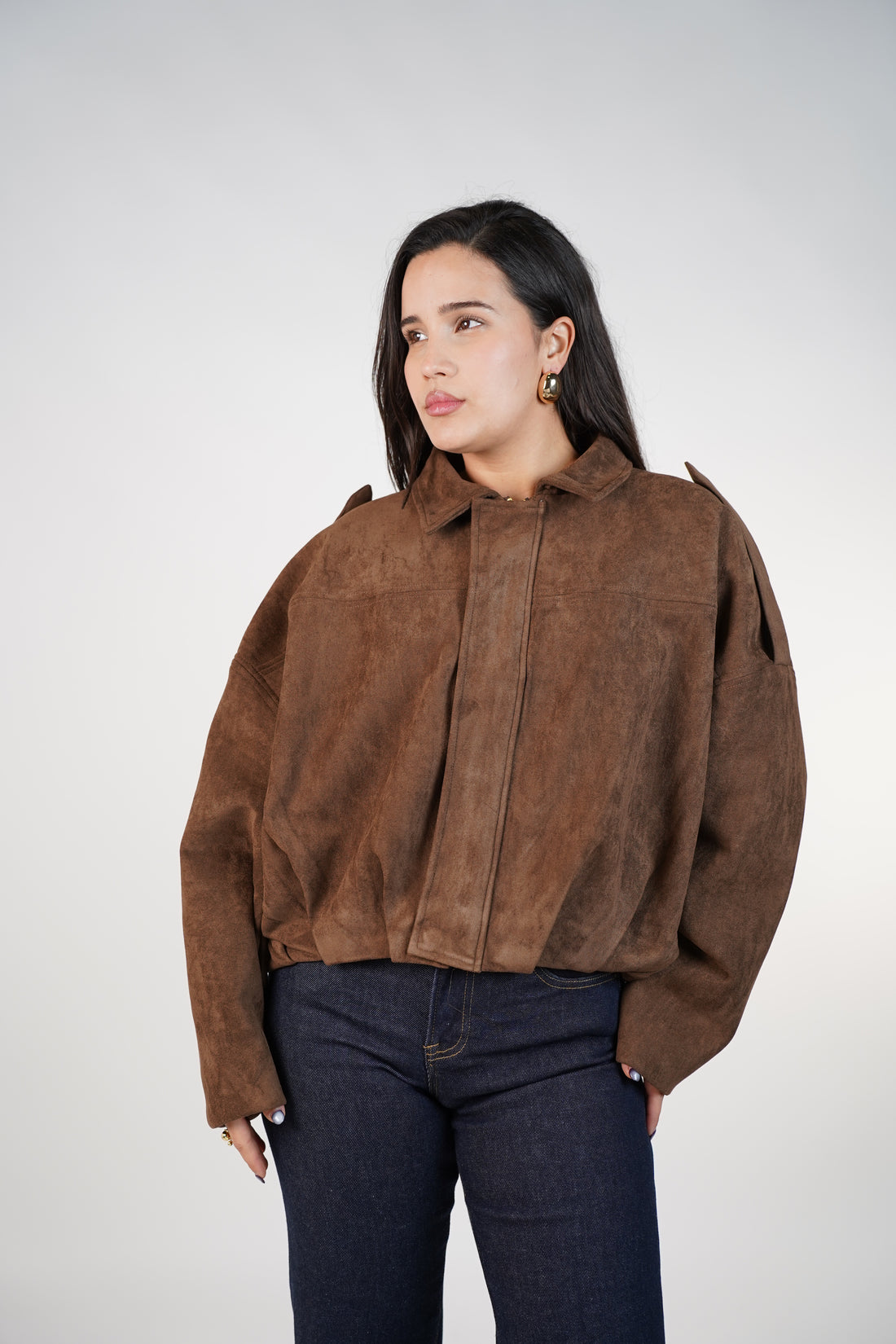 Yavine Suede Jacket – Luxe Soft Oversized Suede Layer