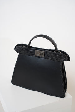 Solenne Leather Bag – Elegant Top-Handle Statement Purse