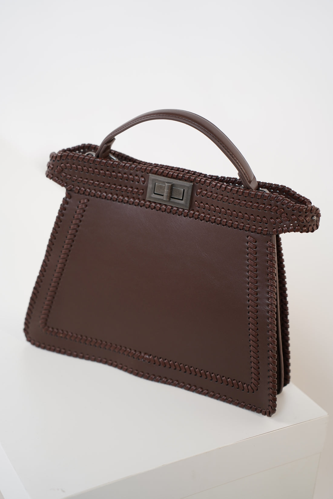 Solenne Leather Bag – Elegant Top-Handle Statement Purse