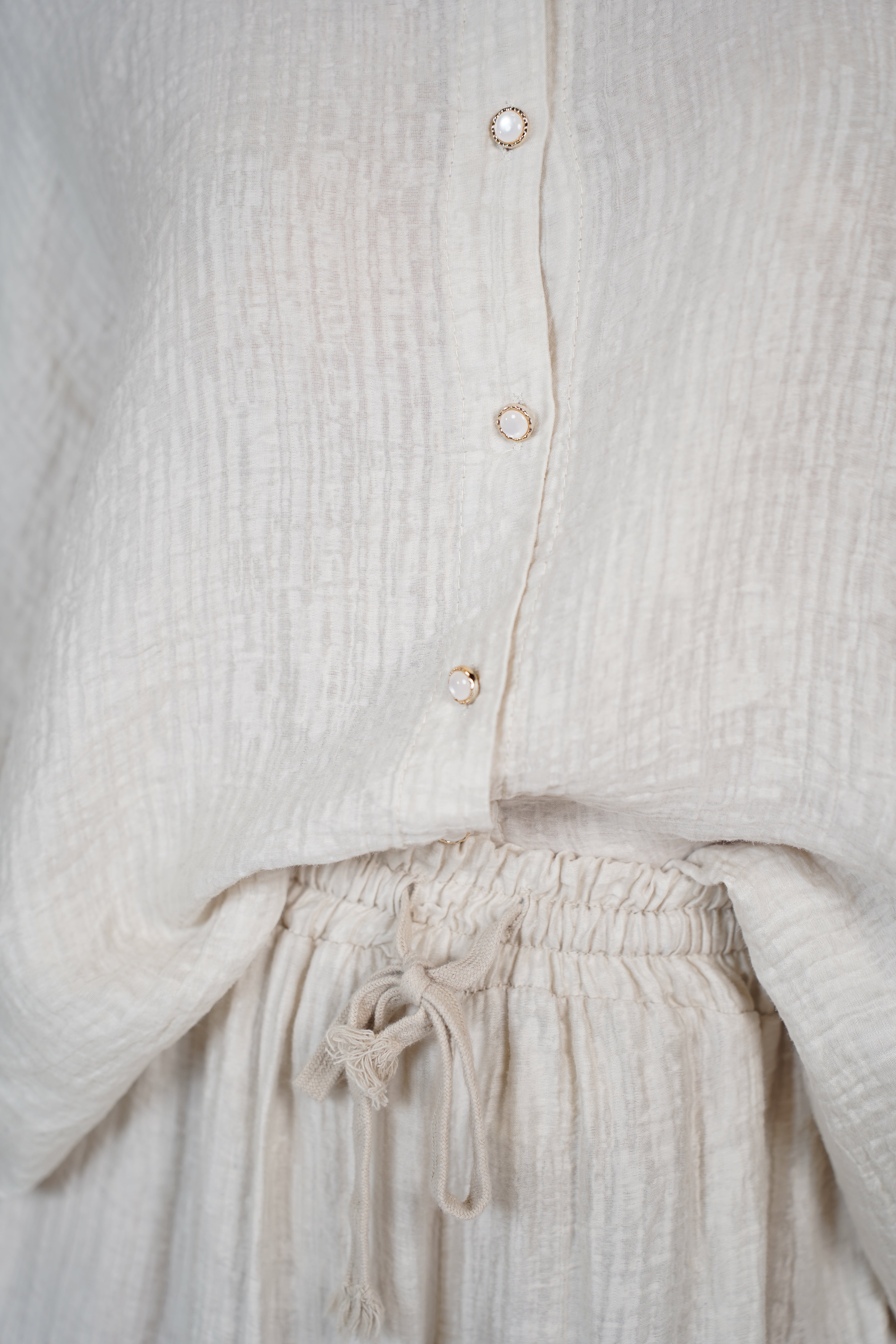 Evelyn Oversized Pants Set – Flowy Button Top & Wide-Leg Pants, One Size, Multiple Colors