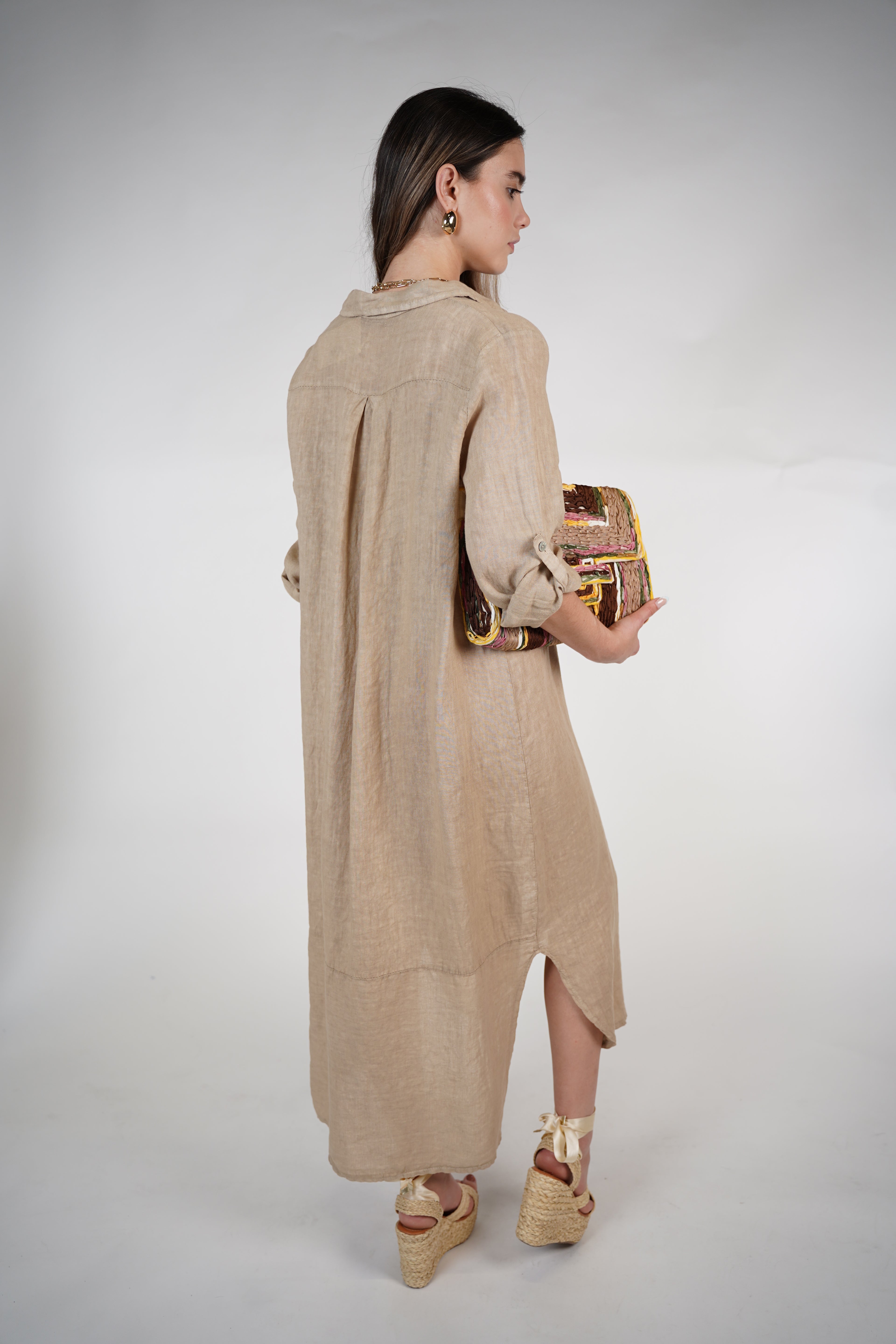 Marzei Linen Maxi Dress Button-Down Long Shirt Dress, One Size, Multiple Colors Mint Green Marzei Linen Maxi Dress Button-Down Long Shirt Dress, One Size, Multiple Colors Mint Green