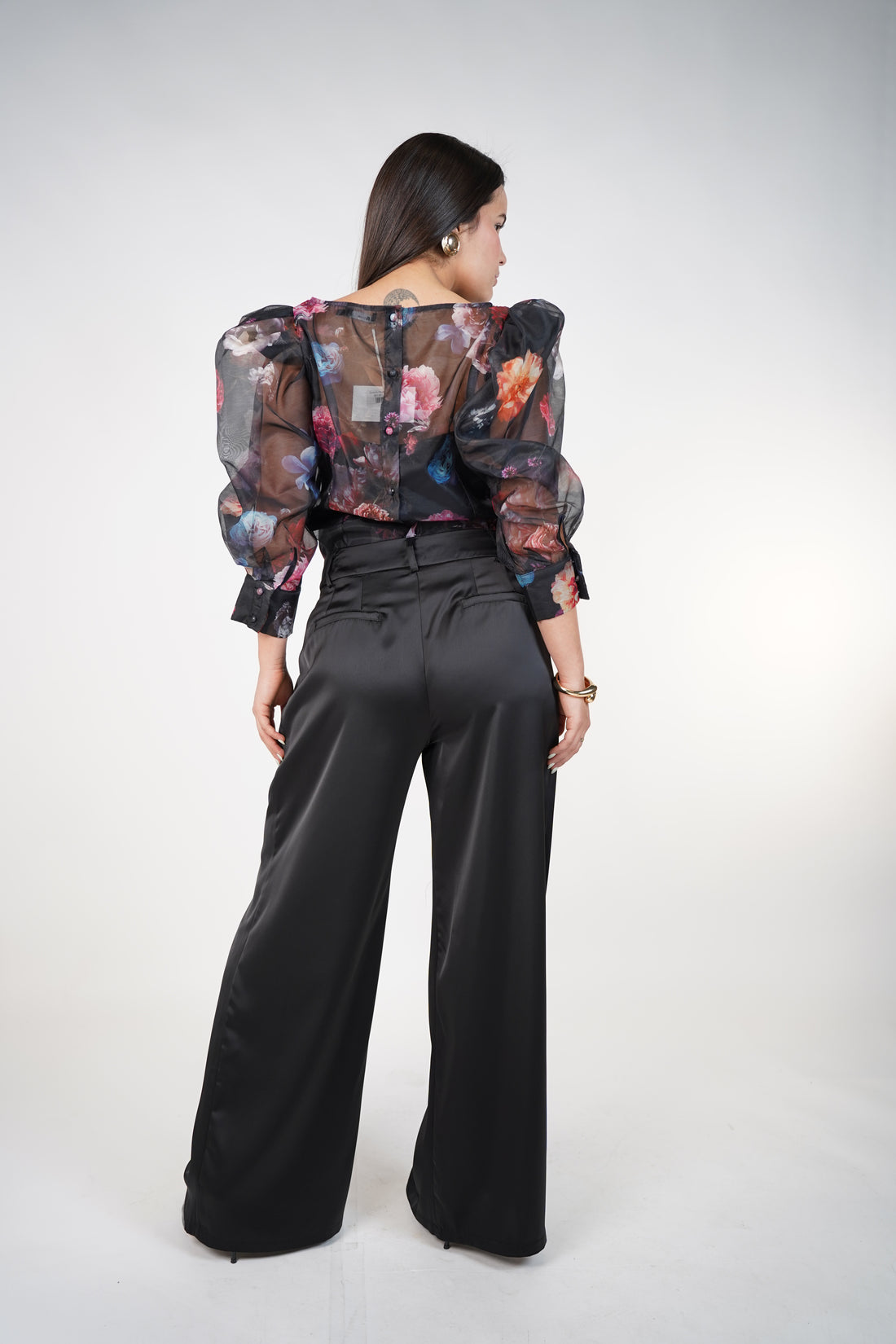 Virezza Satin Effect Wideleg Pants – Luxe Flow Statement Trousers