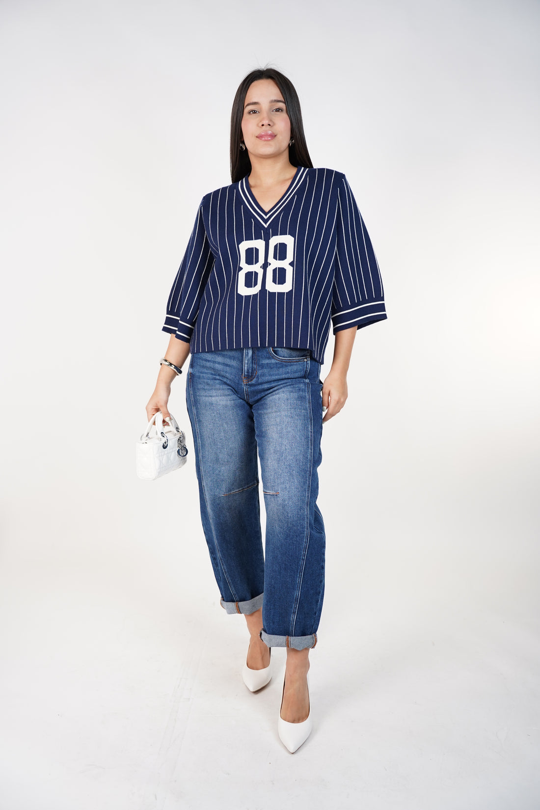 Velisse Cropped Barrel Cuffed Jeans – Relaxed Sculpted Denim