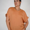 La Flaca Scrunch Relaxed Fit Satin Blouse – Classic White for Effortless Elegance
