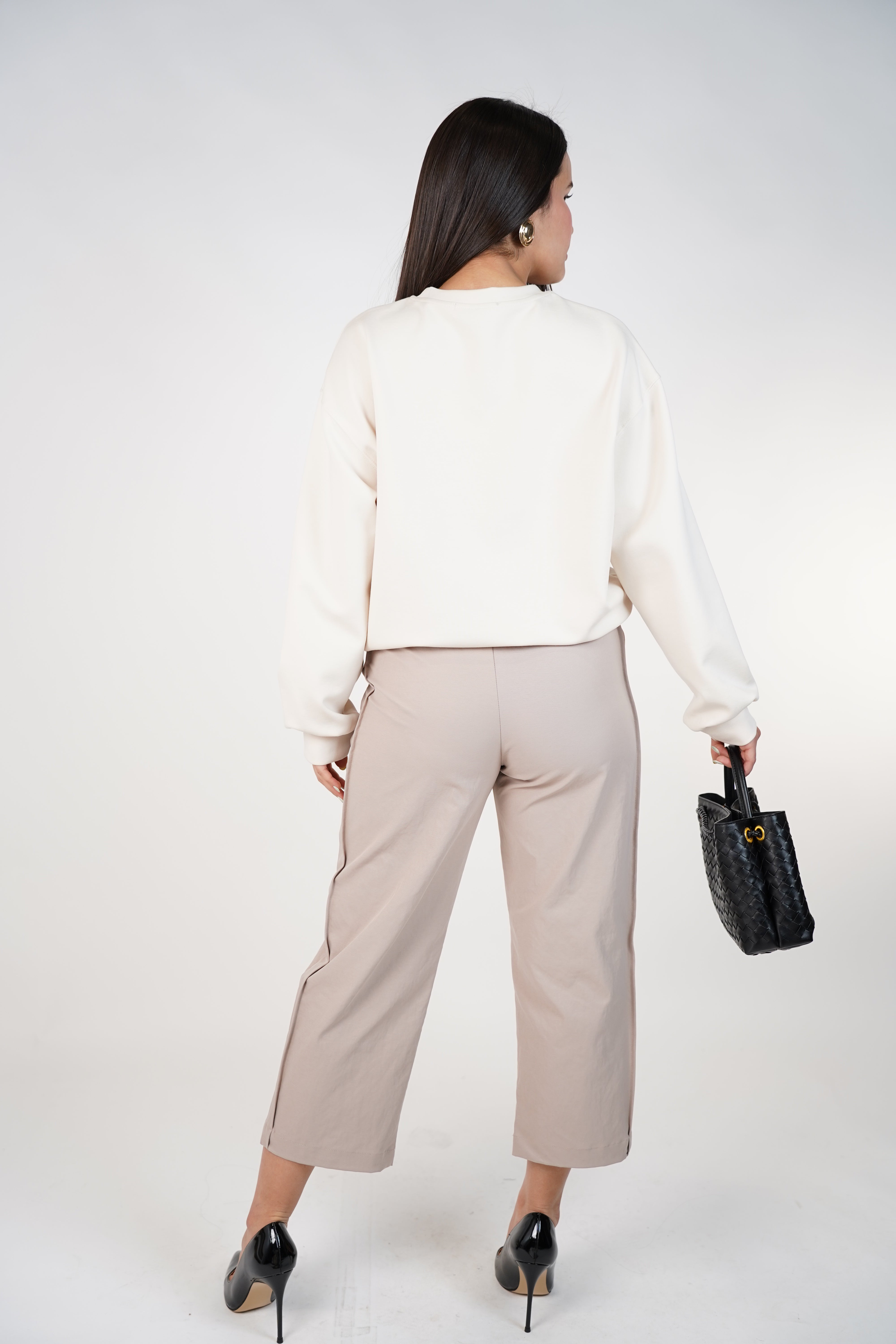 Auria Belted Cropped Pants | Brown Tailored Cropped Trousers