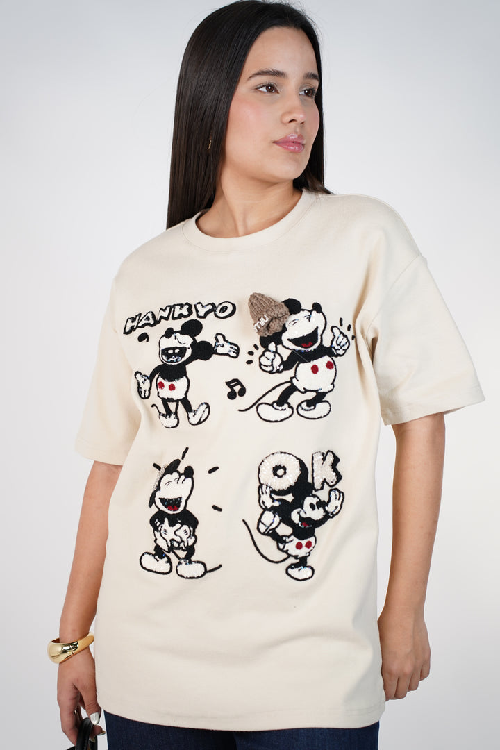Noreil Oversized Mickey Shirt – Playful Graphic Statement Tee