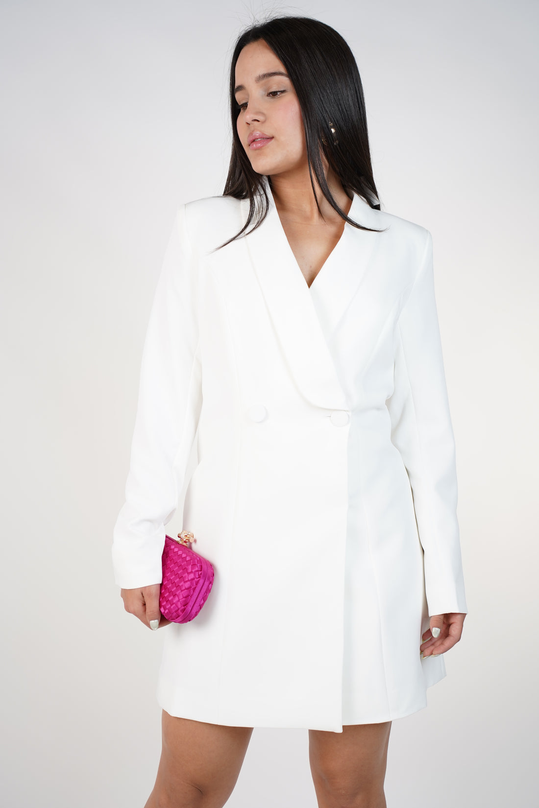 Liorise Solid Jacket Dress – Elegant Tailored Blazer Dress