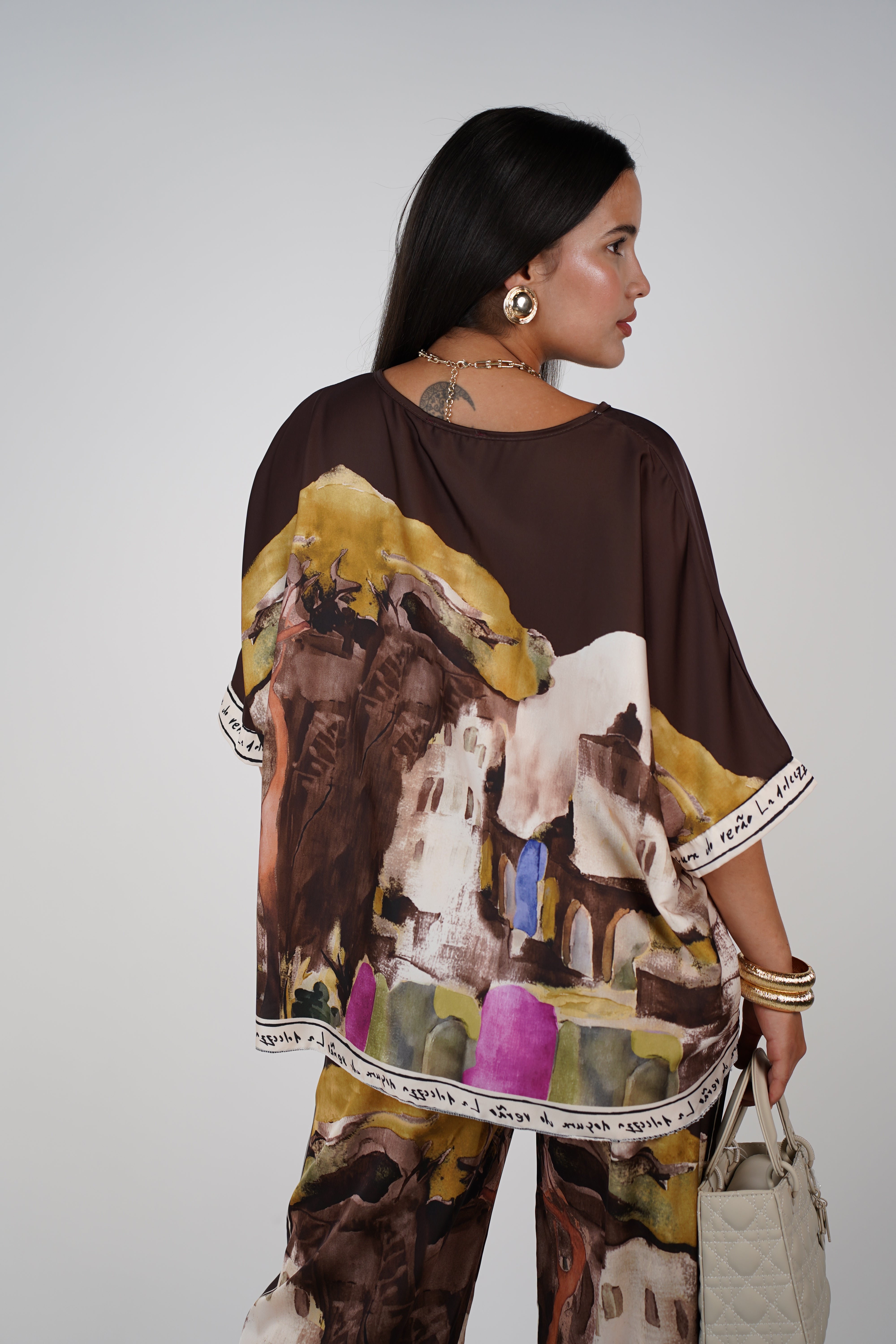 Ryvian Stamped Silk Set – Artistic Luxe Two-Piece