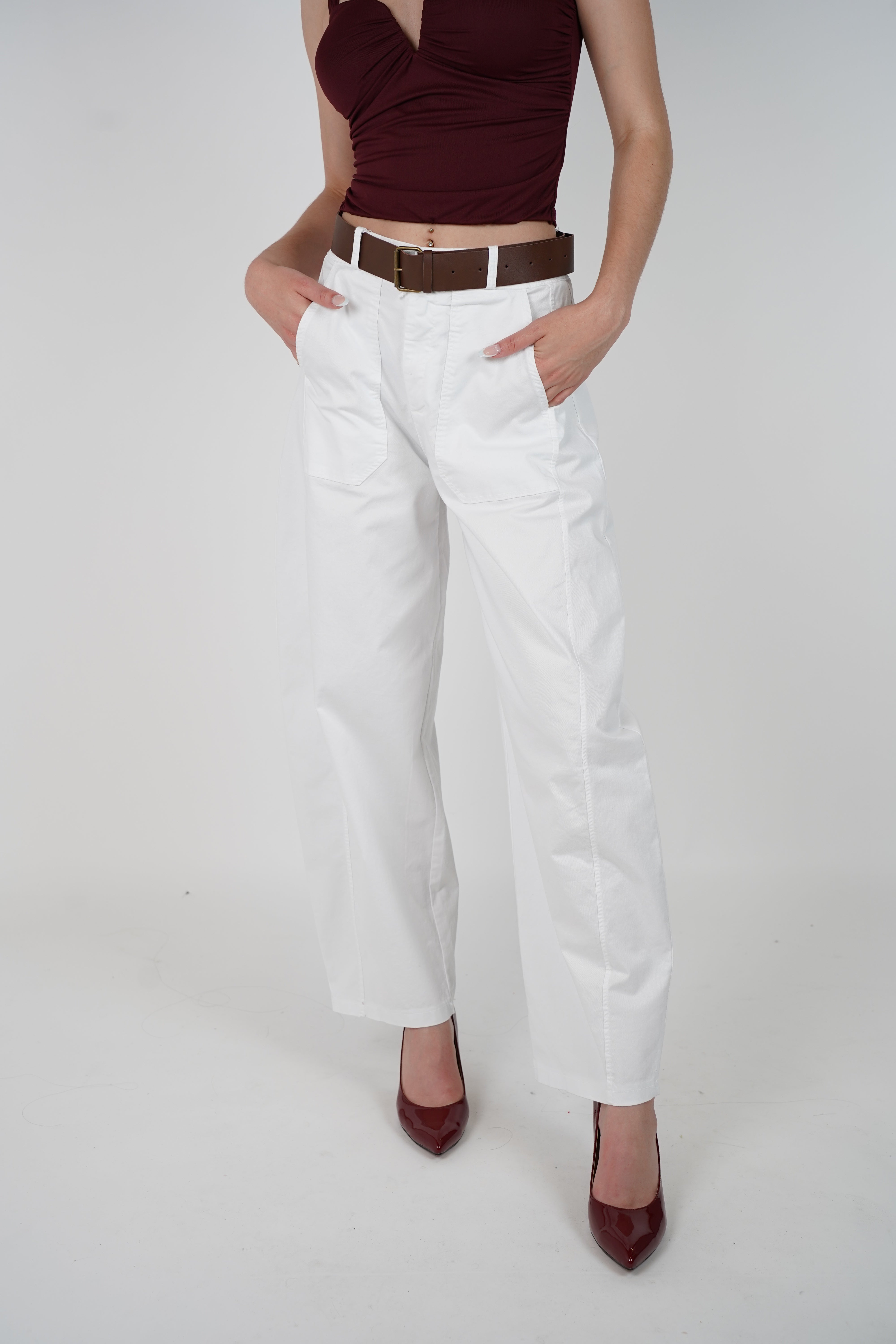 Jasa Belted Pants – Effortless Style with a Structured Fit