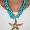 Alexia Starfish Necklace – Bold Turquoise Layers with a Statement Pearl Accent