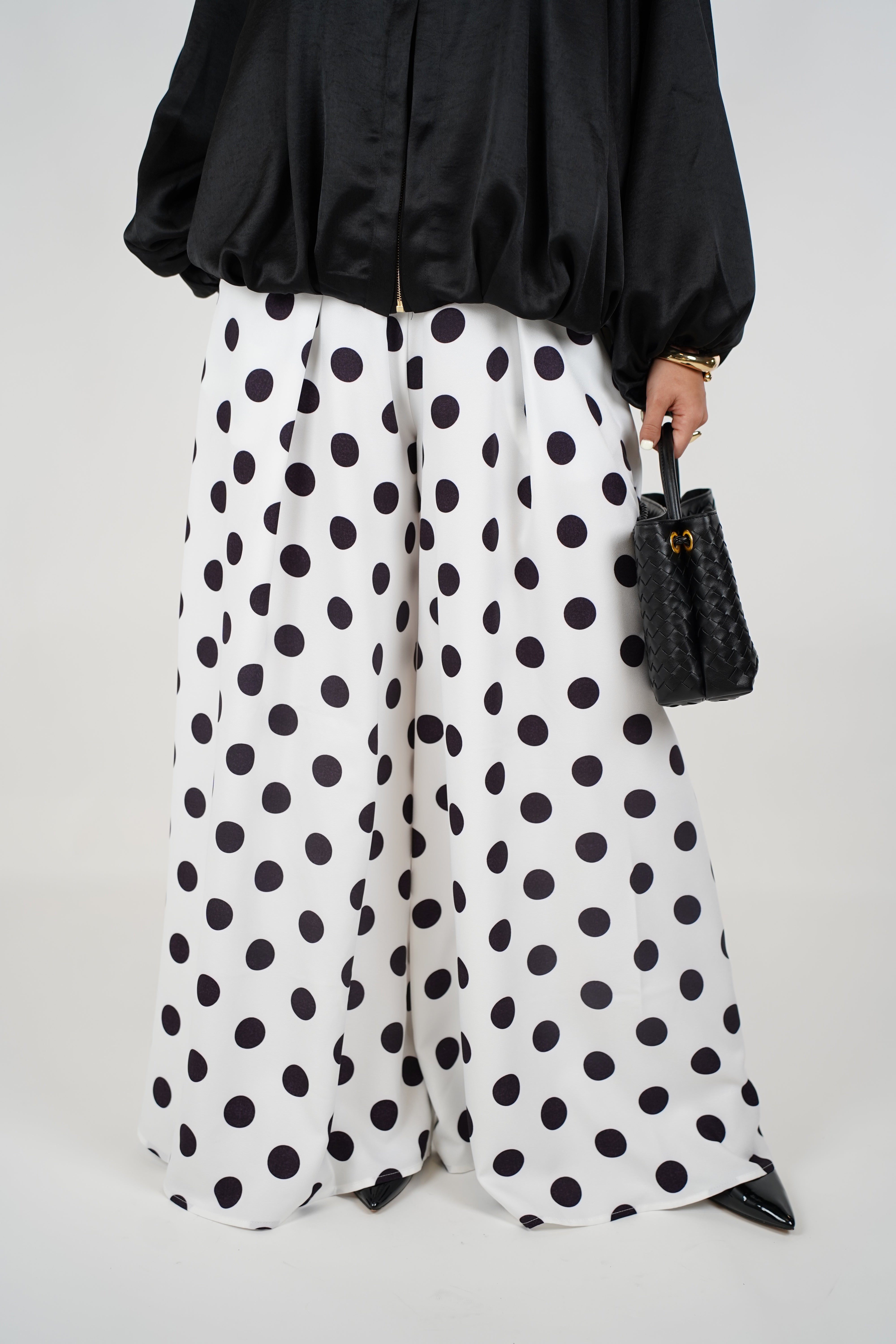 Ruby Polka Dot Palazzo Pants – Statement Volume with Retro Charm