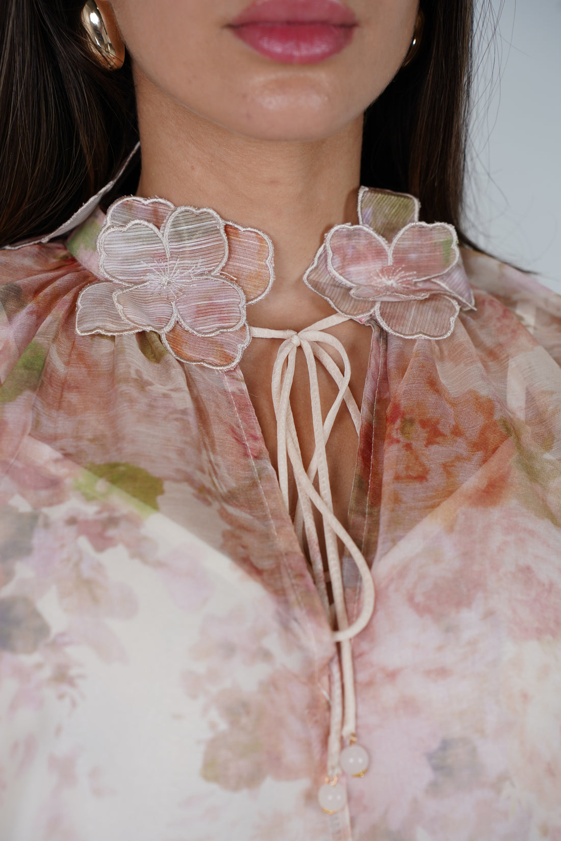 Saviya Floral Short Set – Romantic Soft-Toned Elegance
