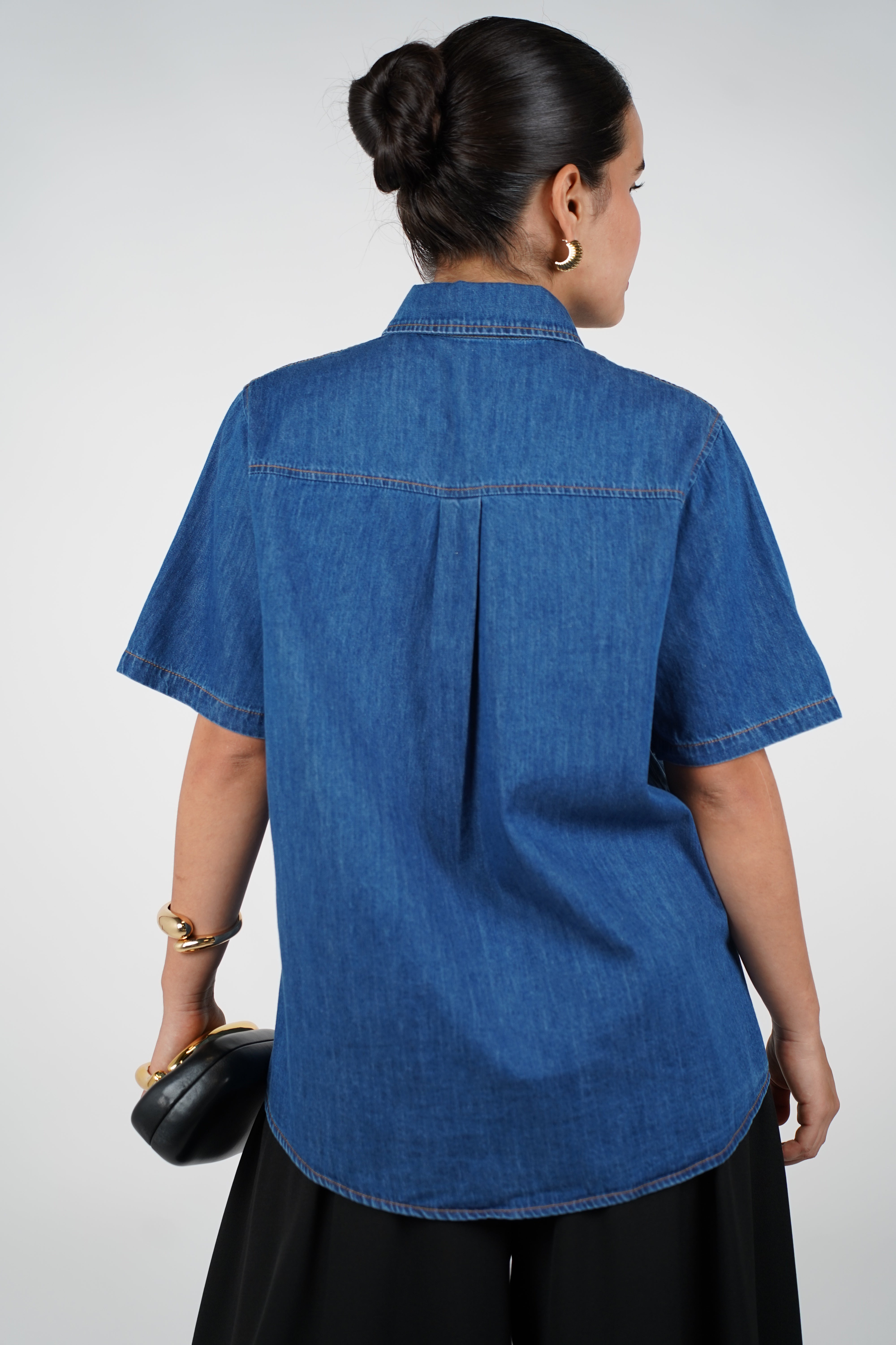 Lilae Denim Button Down – Embellished Statement Shirt