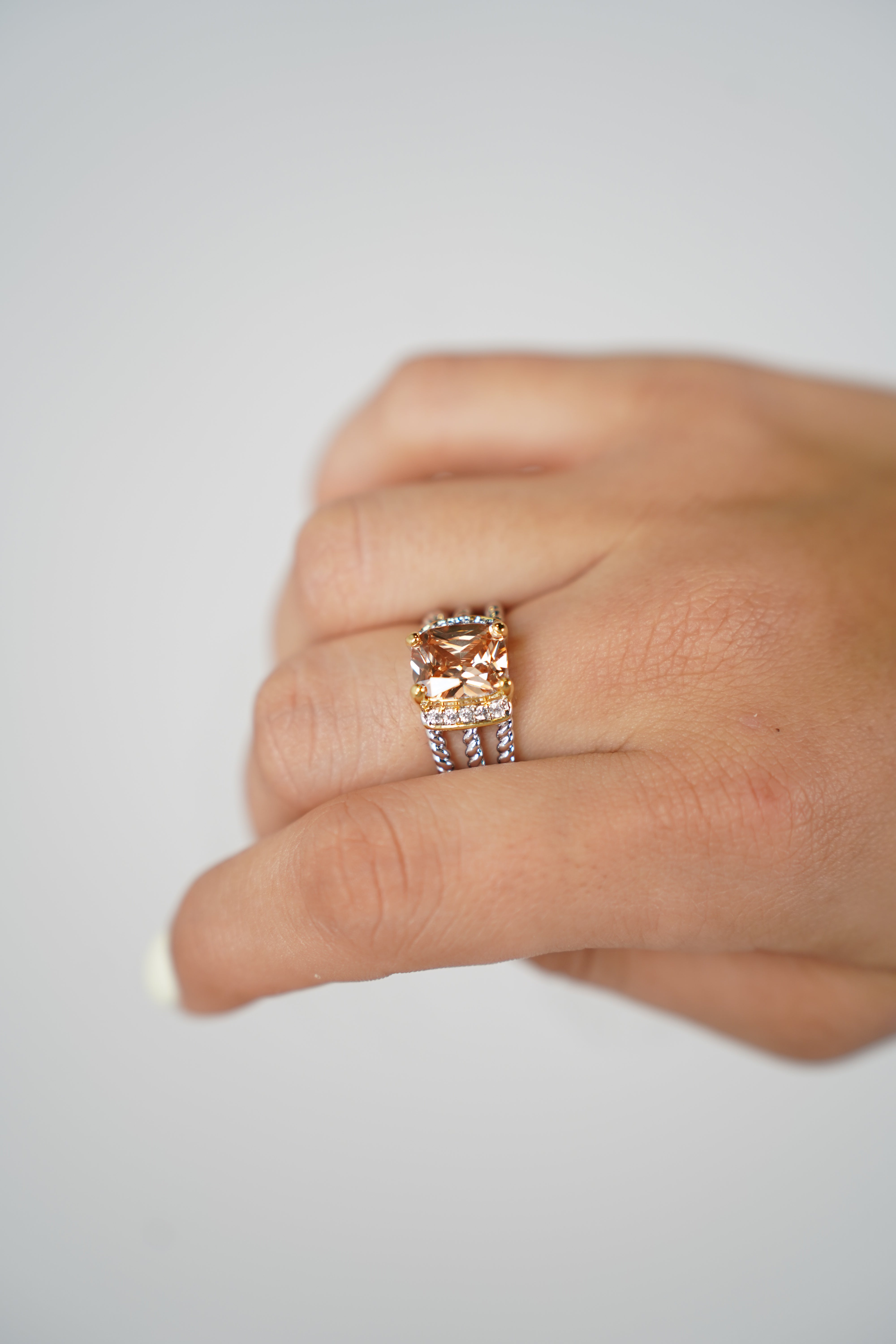 Fira Ring – Triple Band Sparkle Statement Ring