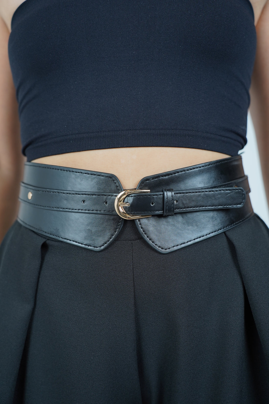 Keisa Elastic Thick Belt – Waist-Sculpting Faux Leather Belt