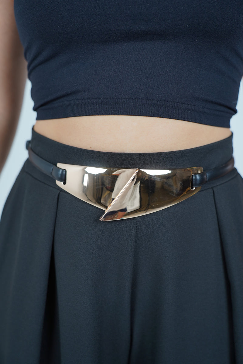 Firia Belt – Sleek Modern Metal Accent Waist Belt