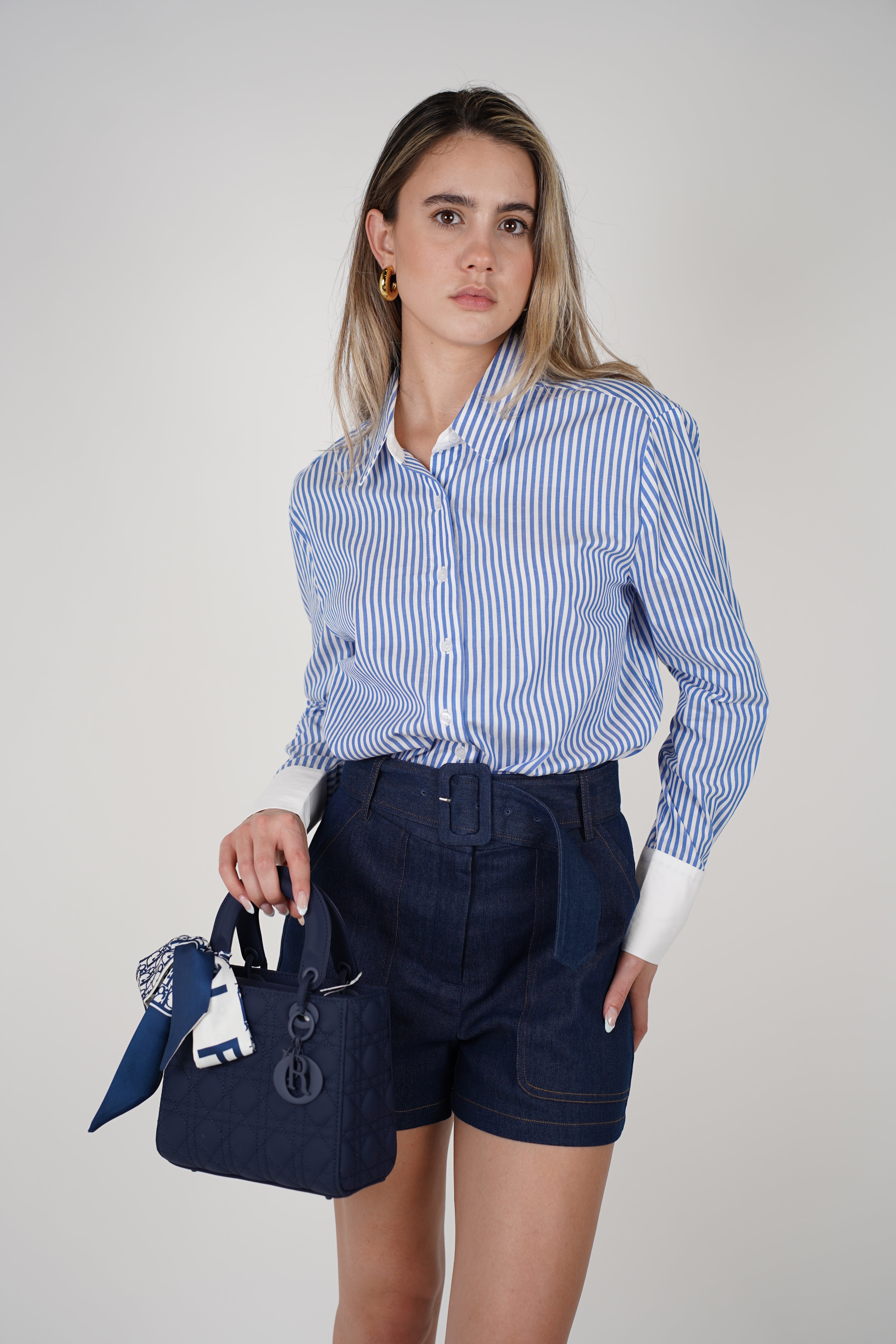 Norma Striped Shorts Set – Crisp, Chic & Polished