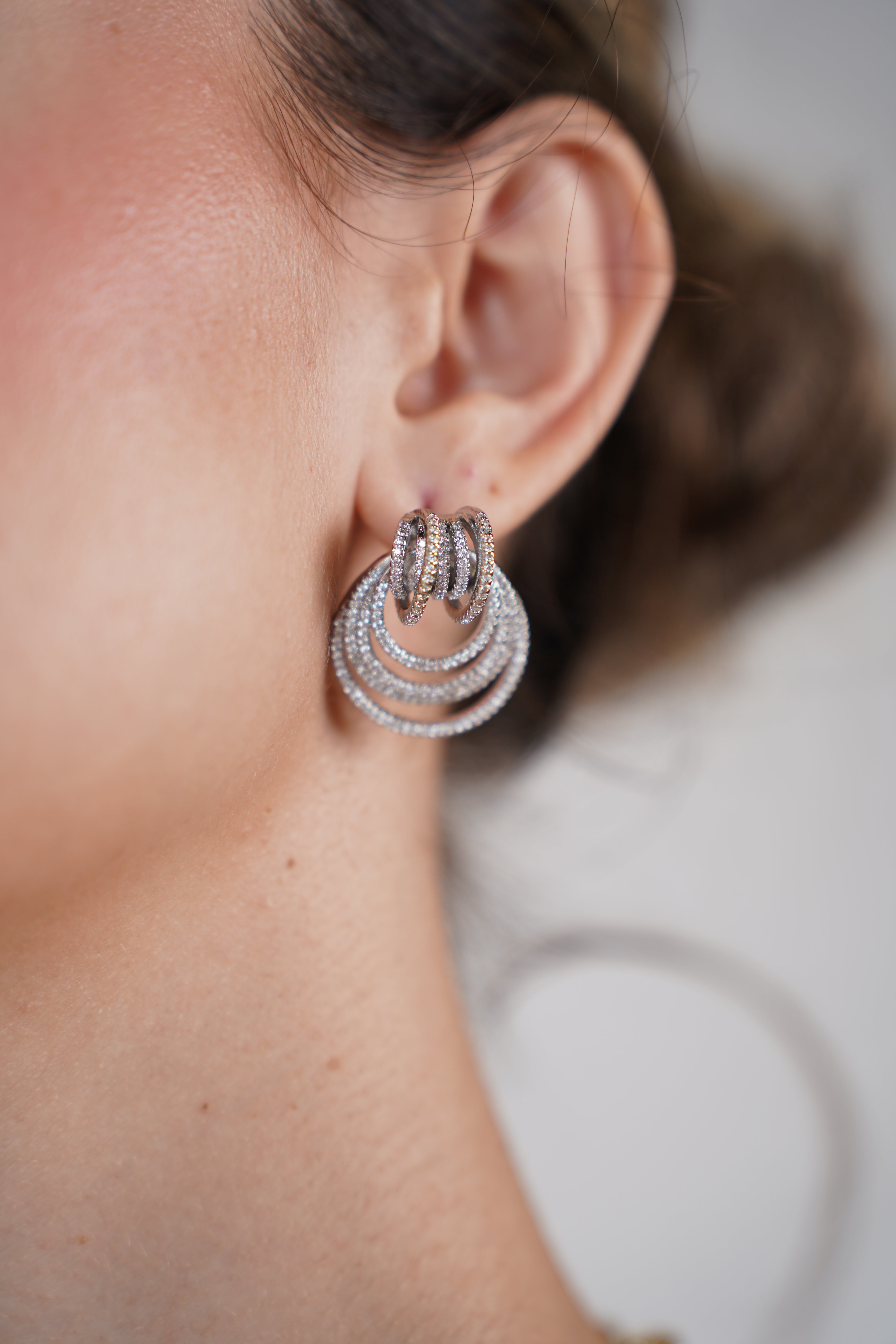 Vira Diamond Earrings – Multi-Hoop Sparkle Elegance