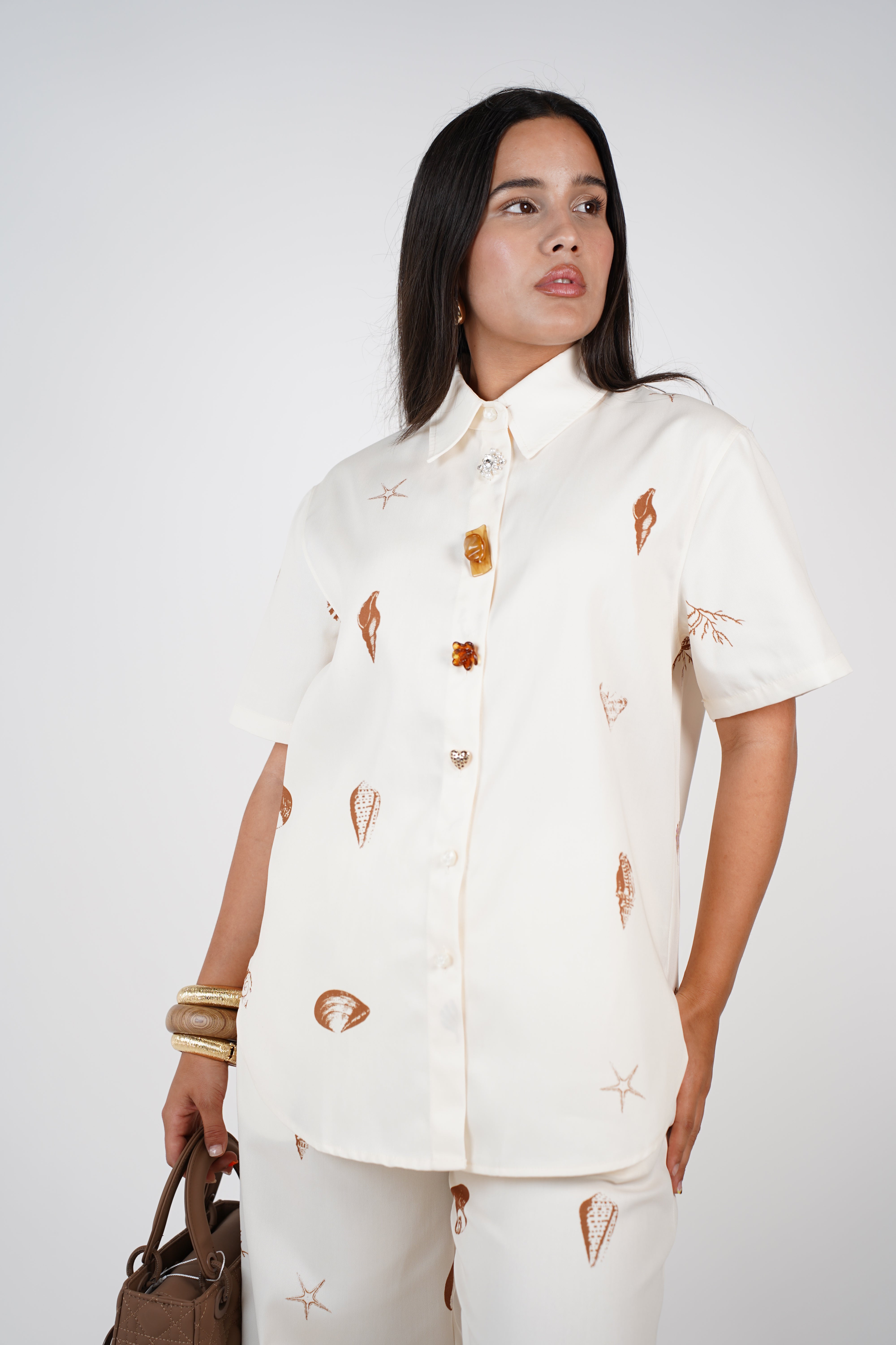 Mirevi Shells Pants Set – Coastal-Inspired Satin Look