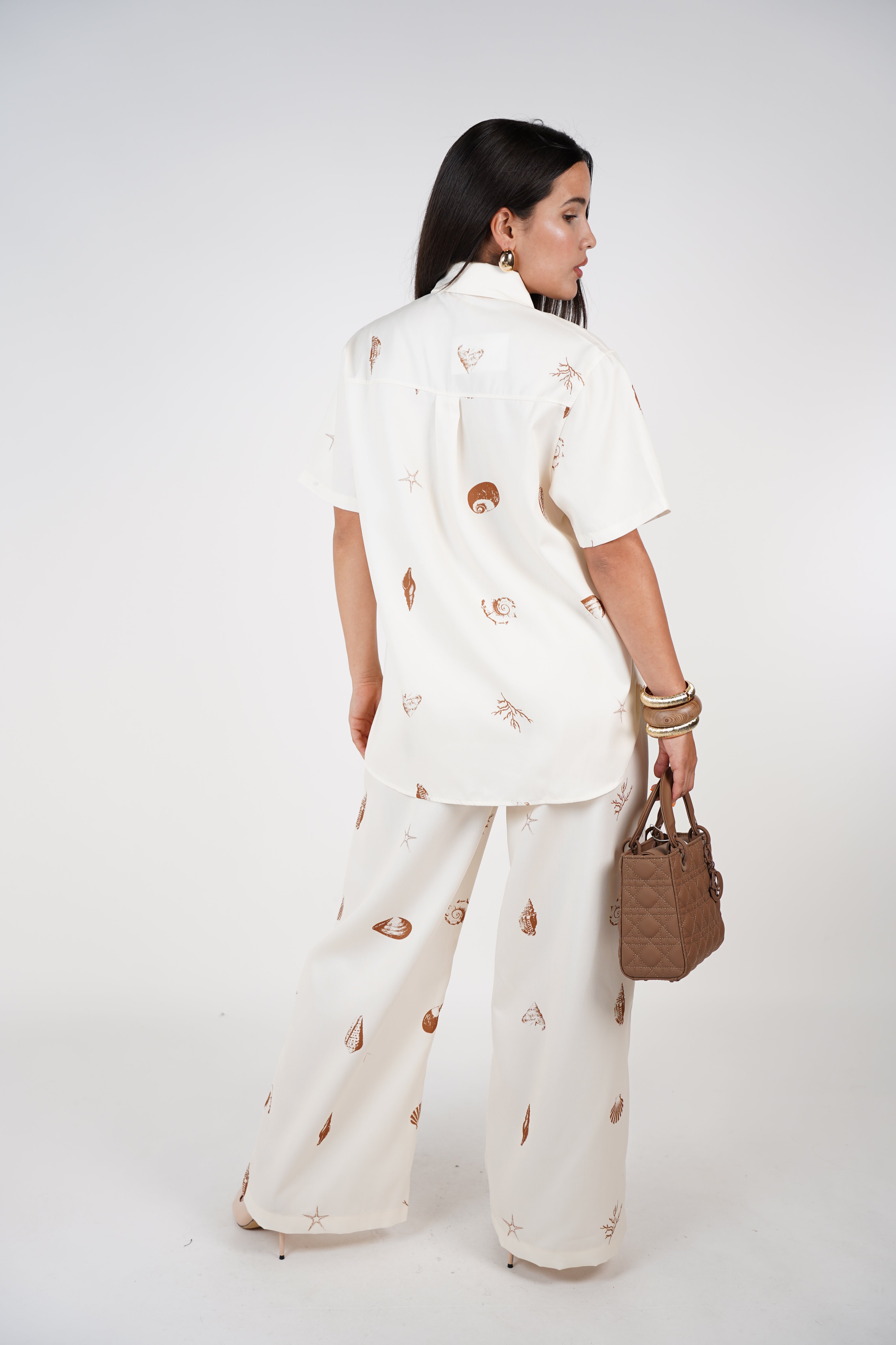 Mirevi Shells Pants Set – Coastal-Inspired Satin Look