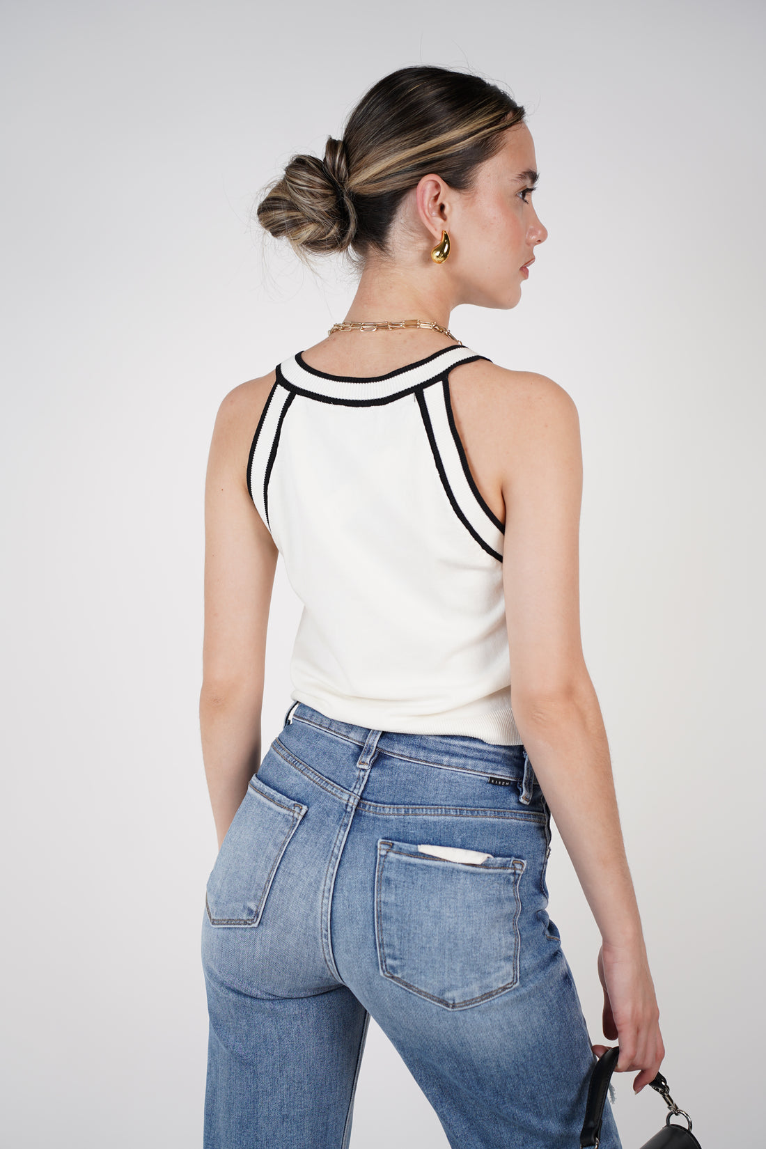 Katerine Top – Sleek Contrast Trim Knit Tank
