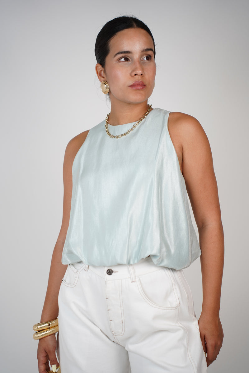 Violeta Satin Sleeveless Blouse – Effortless Elegance in Every Hue