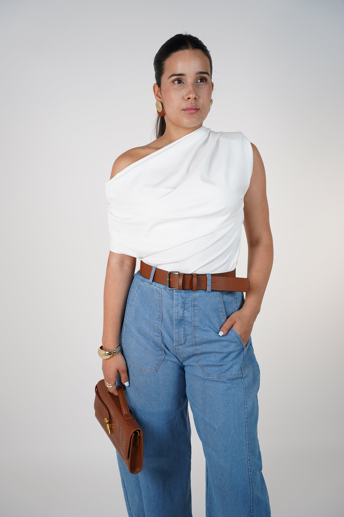 Tyla Belted Pants – Relaxed Denim with a Polished Touch