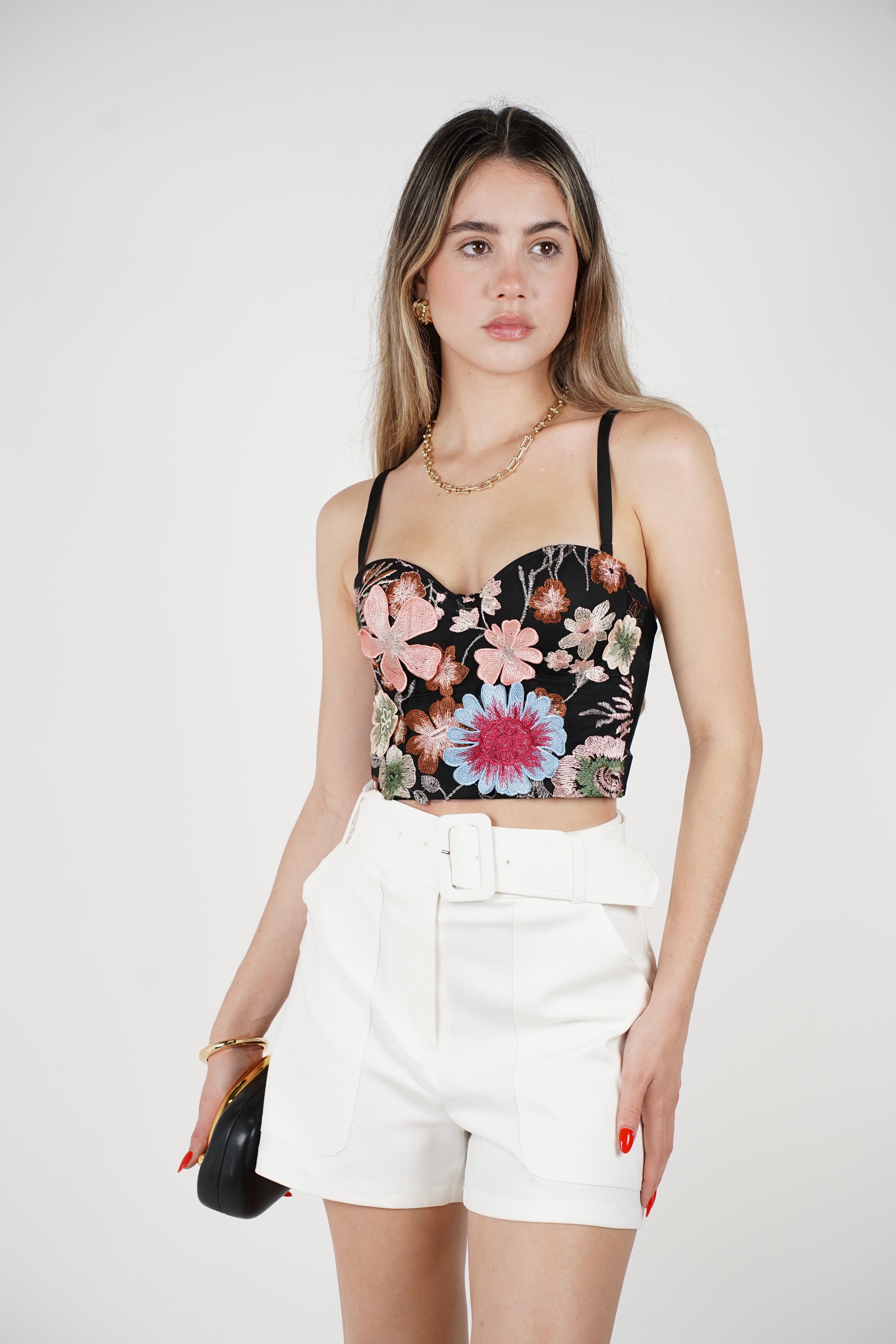 Luxin Belted Shorts – High-Waisted Structured Shorts with Matching Belt