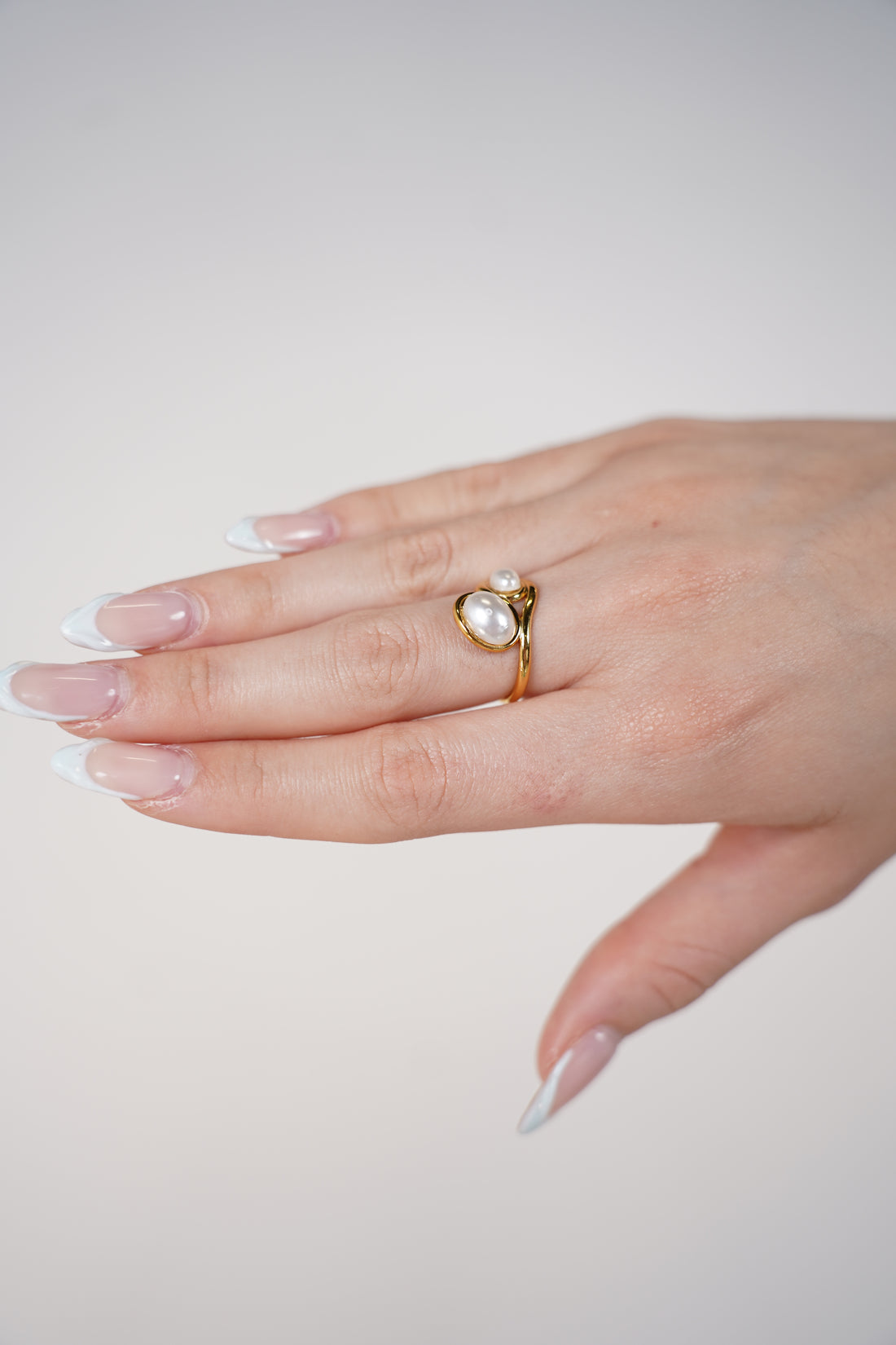 Calix Pearl Ring – Elegant Dual Pearl Accent Ring