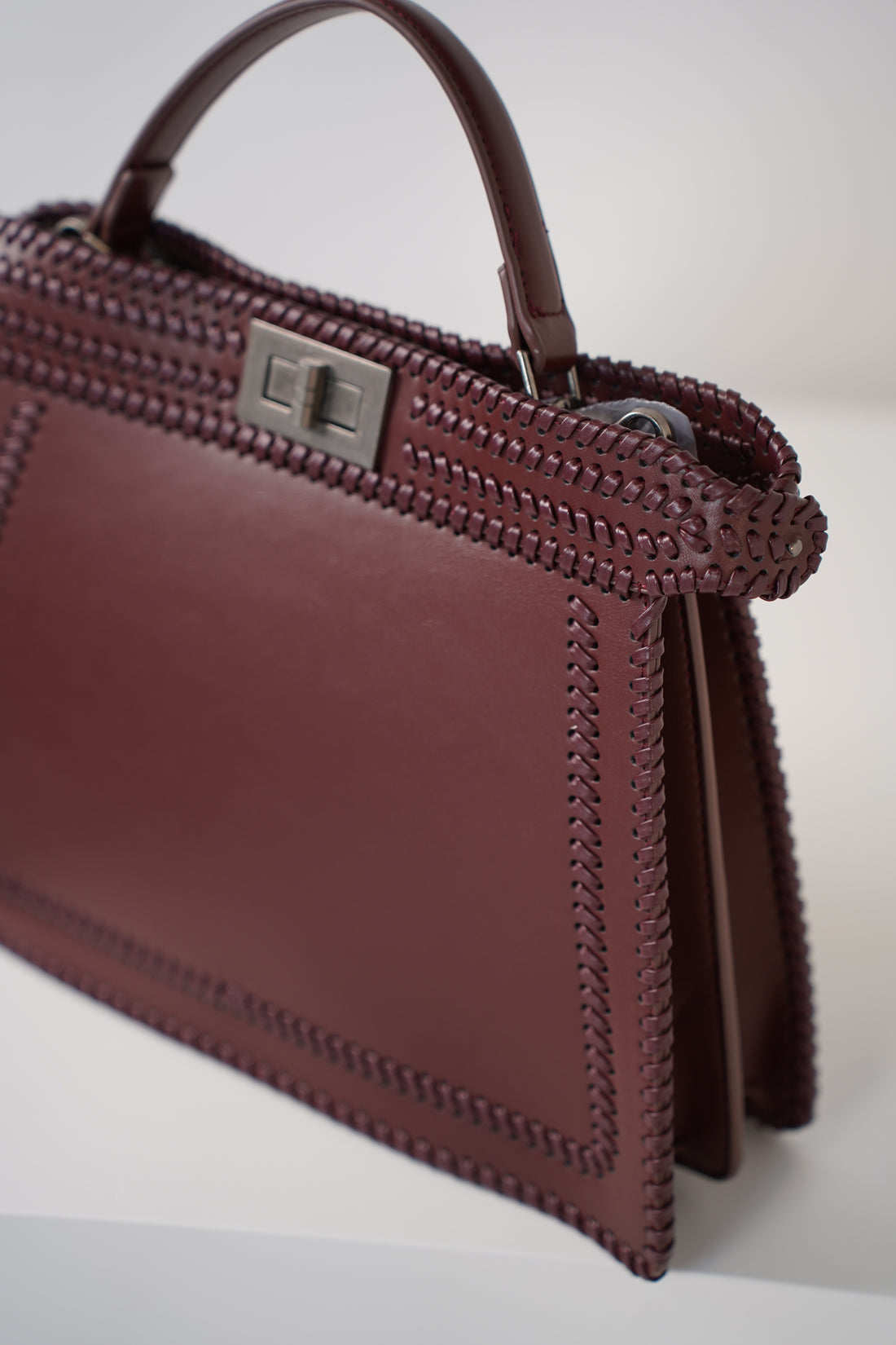 Solenne Leather Bag – Elegant Top-Handle Statement Purse