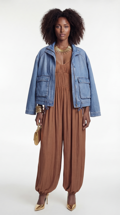 Qira Denim Bomber Jacket