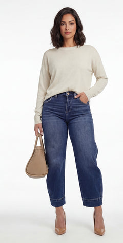 Lavio Crop Barrel Jeans