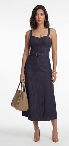 Vestido midi de mezclilla Virey