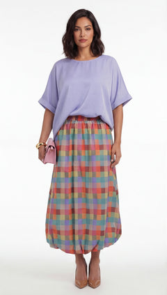 Rynoa Check Bubble Skirt