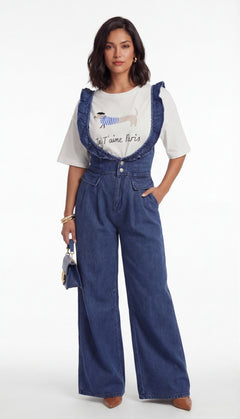Valia Ruffle Strap Overalls