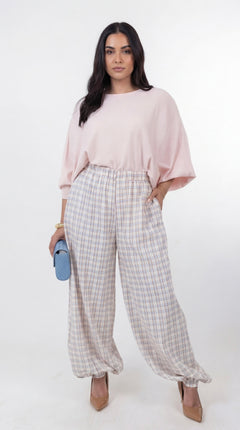 Navira Plaid Aladdin Pants
