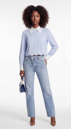Camisa con cuello festoneado Lenexa