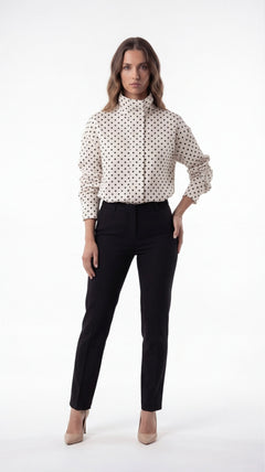 Kereli Polka Dot Cropped Blouse