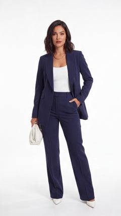 Noma Solid Blazer Pants Set