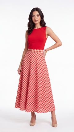 Rowe Gingham Midi Skirt