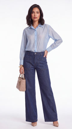 Zolia - Camisa transparente abotonada