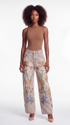 Opal Floral Barrel Jeans